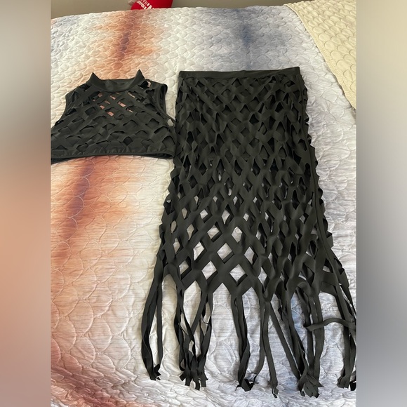 Other - Two Piece Lattice Skirt W Crop TopTag Says 2 XL Runs Small.My Guess M In USA
